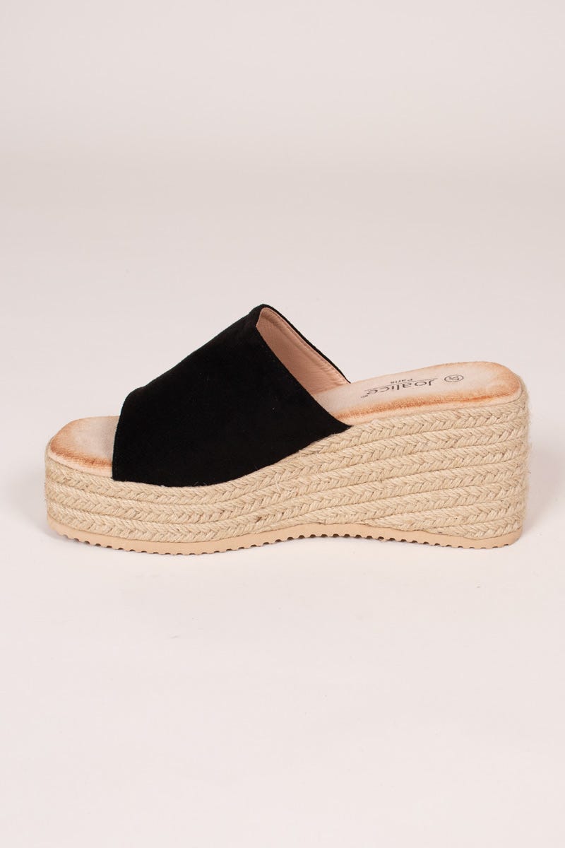 Espadrilles mit breiter Sohle Schwarz