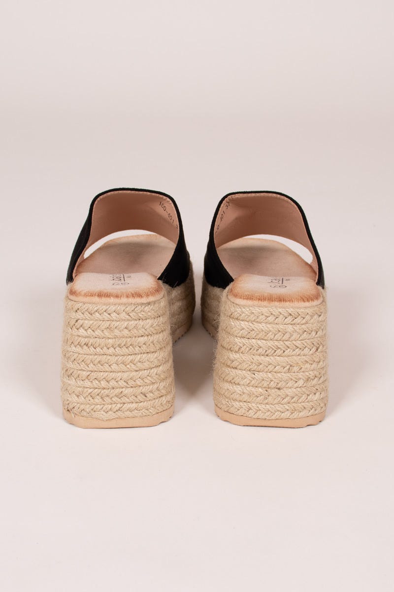 Espadrilles mit breiter Sohle Schwarz