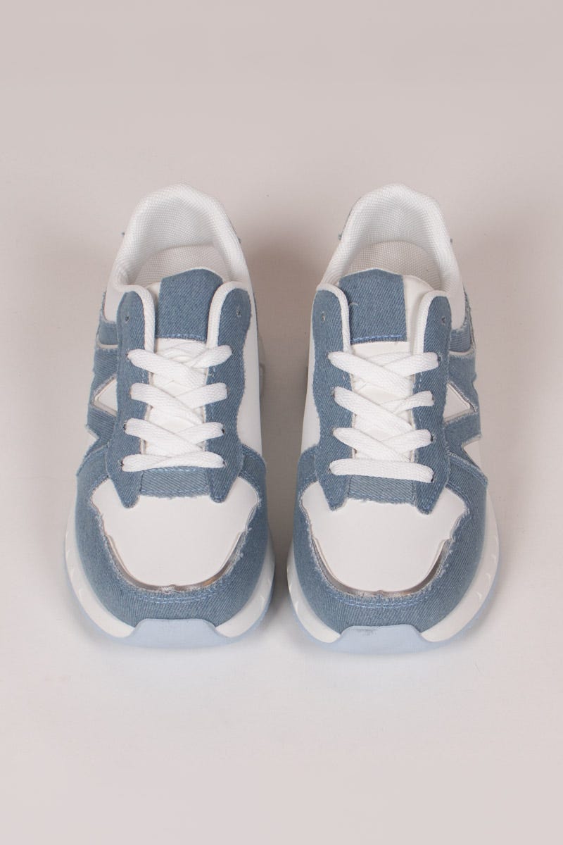 Sneakers mit Denim-Details Blau