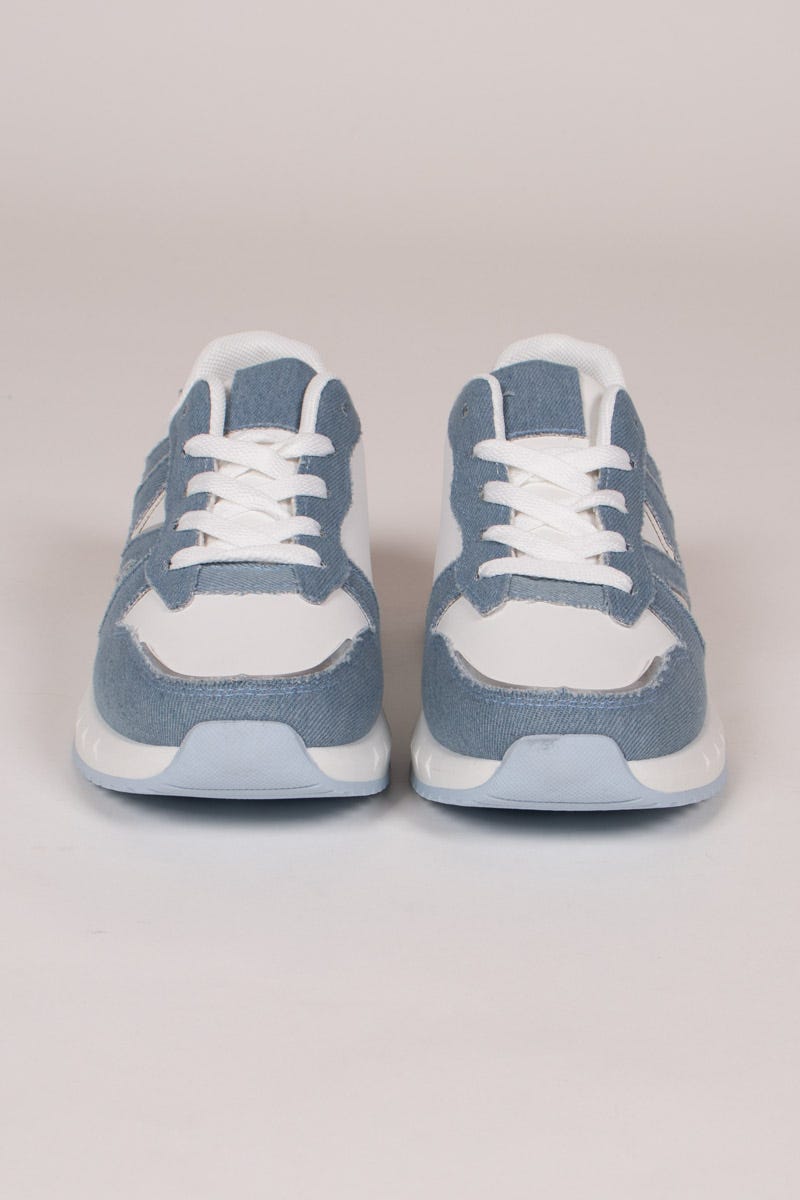 Sneakers mit Denim-Details Blau