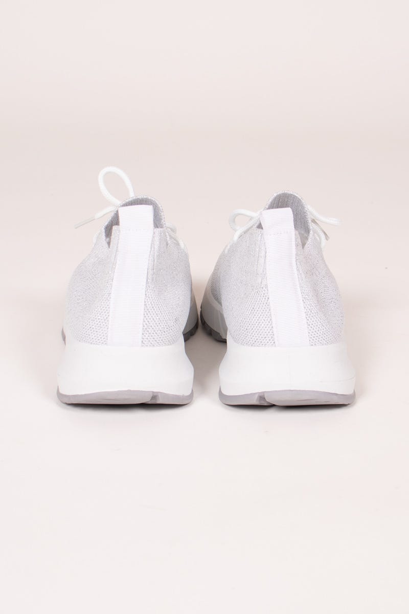 Mesh-Sneakers mit Glitzer Weiß 