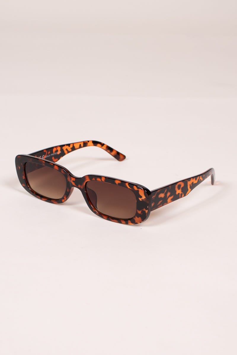 Schmale Sonnenbrille Leopardenmuster