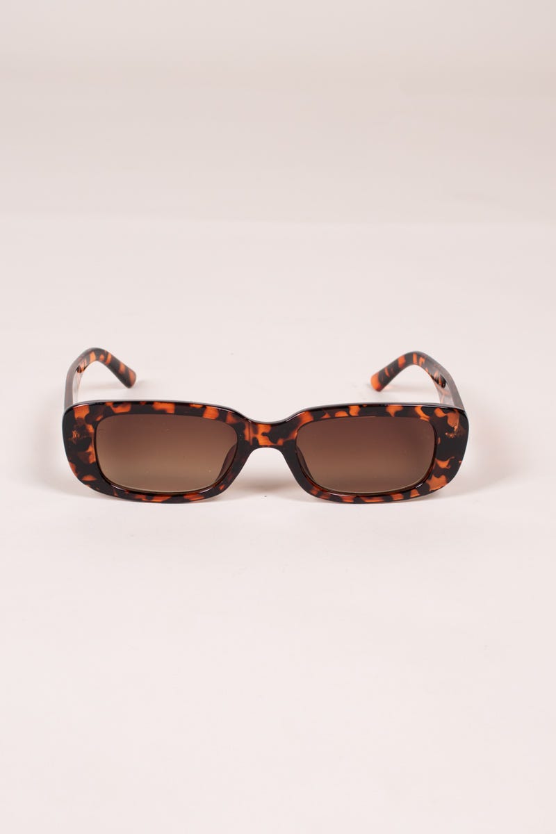 Schmale Sonnenbrille Leopardenmuster