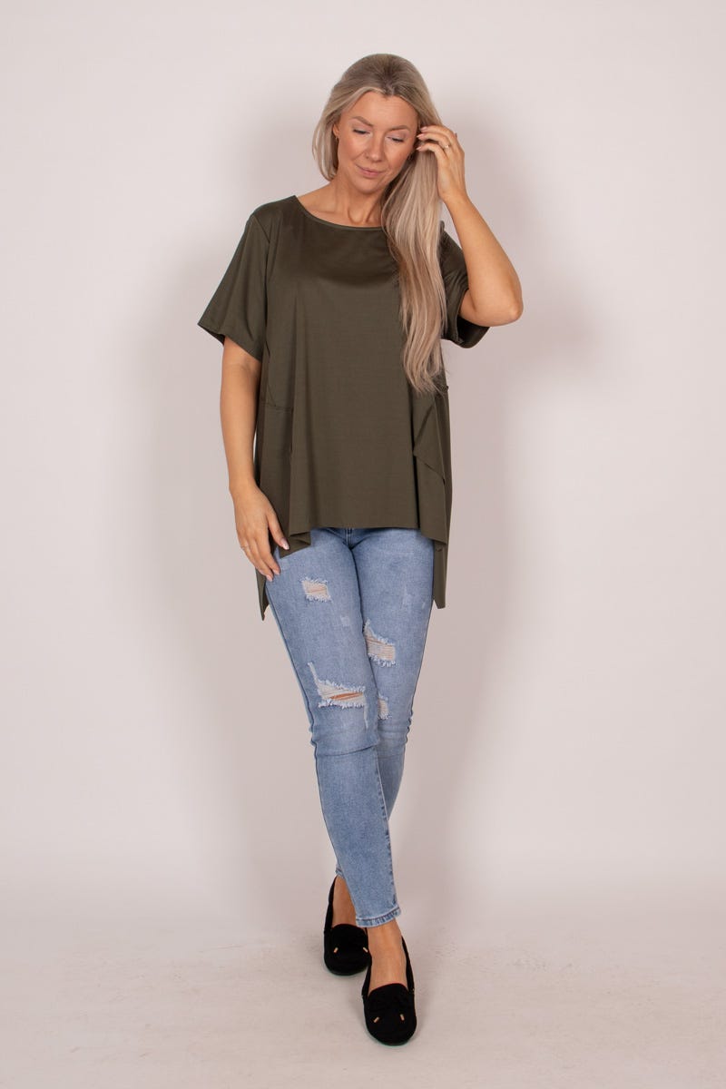 A-Linien-T-Shirt Khaki