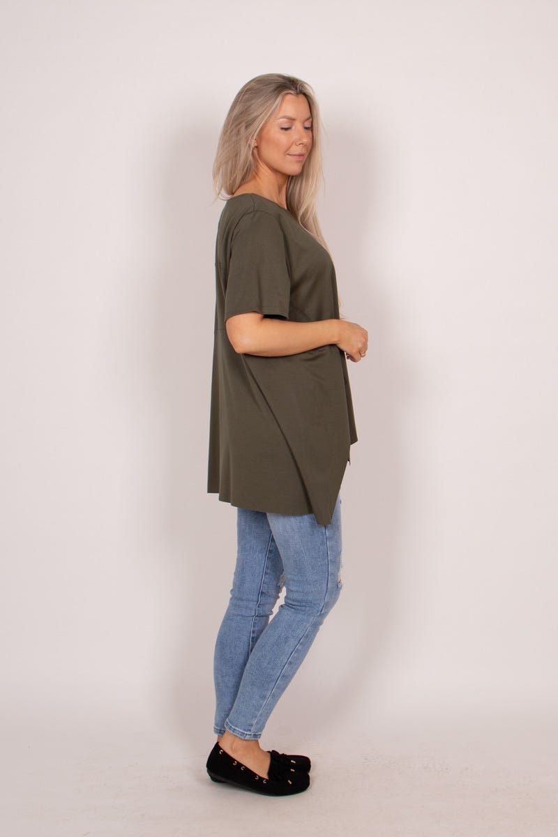 A-Linien-T-Shirt Khaki