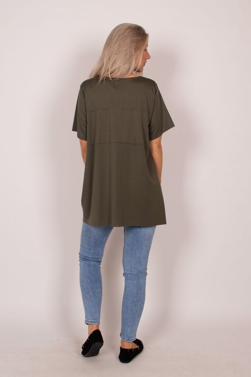 A-Linien-T-Shirt Khaki