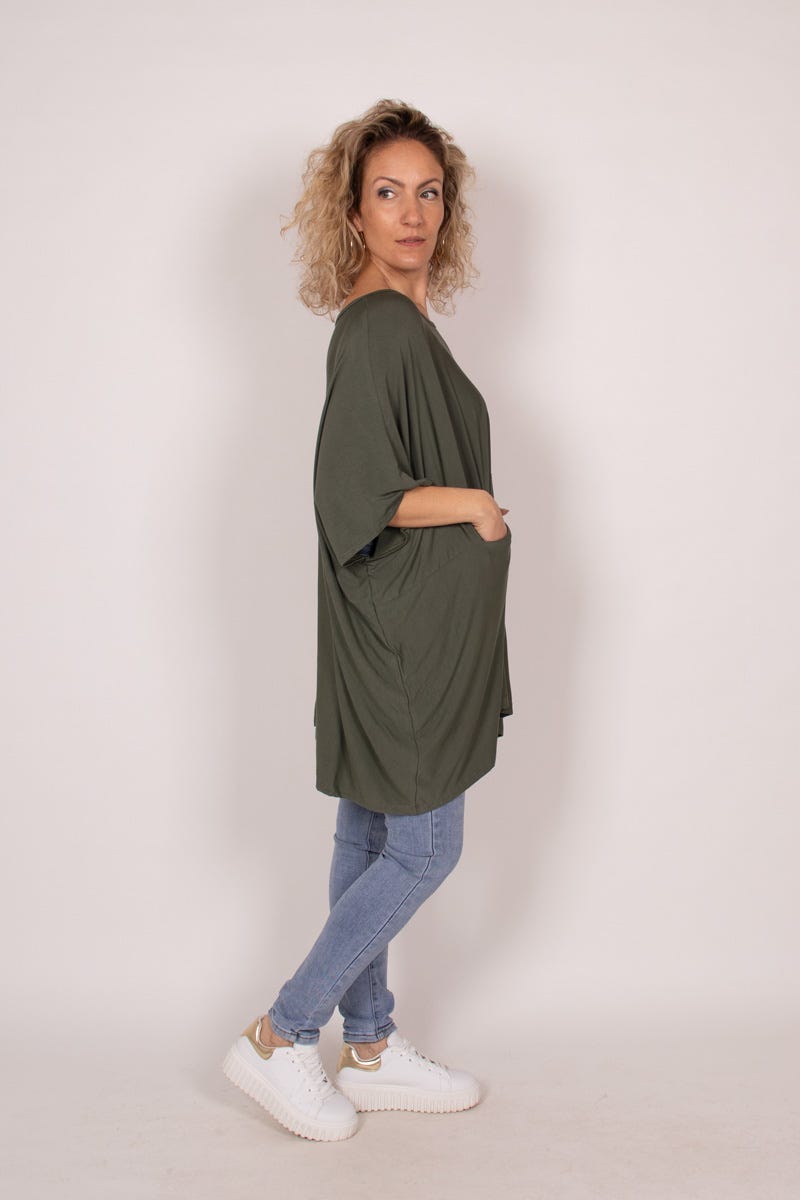 Poncho T-shirt Khaki