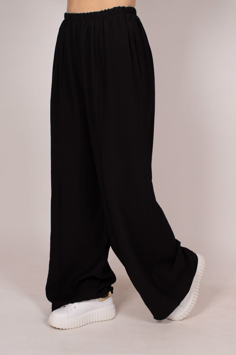 Wide leg pants Sort