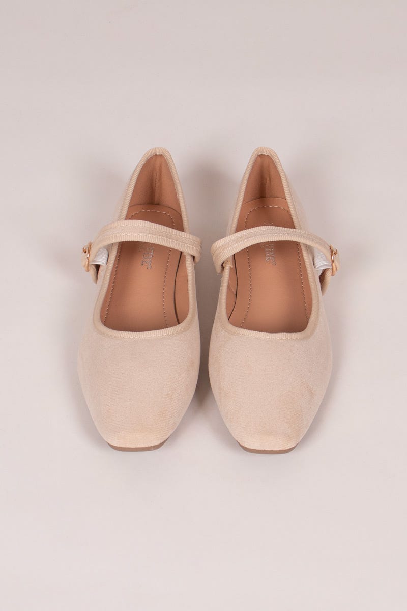 Ballerinas mit Riemchen Beige