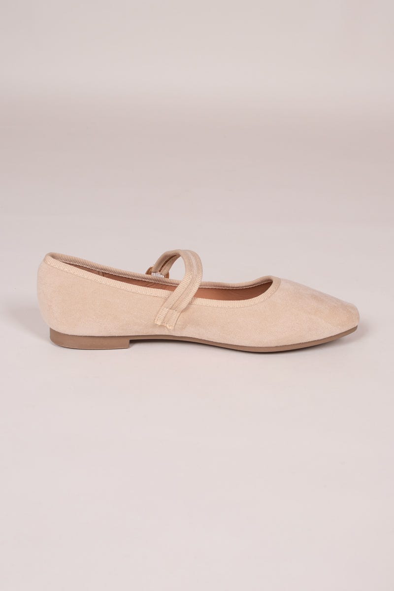 Ballerinas mit Riemchen Beige