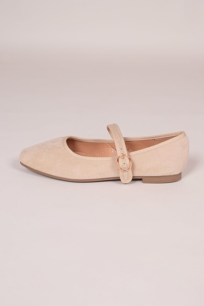 Ballerinas mit Riemchen Beige