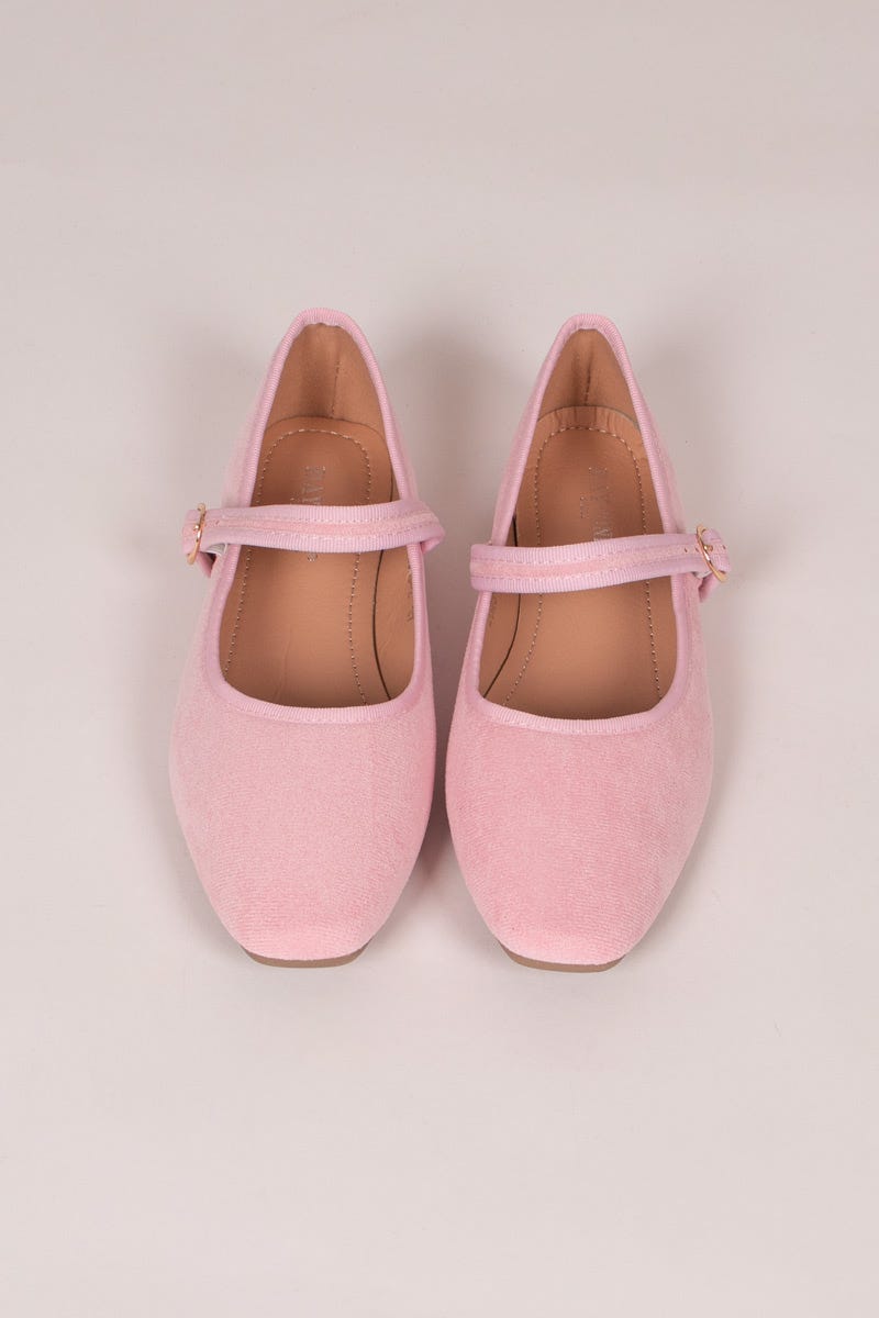 Ballerinas mit Riemchen Rosa