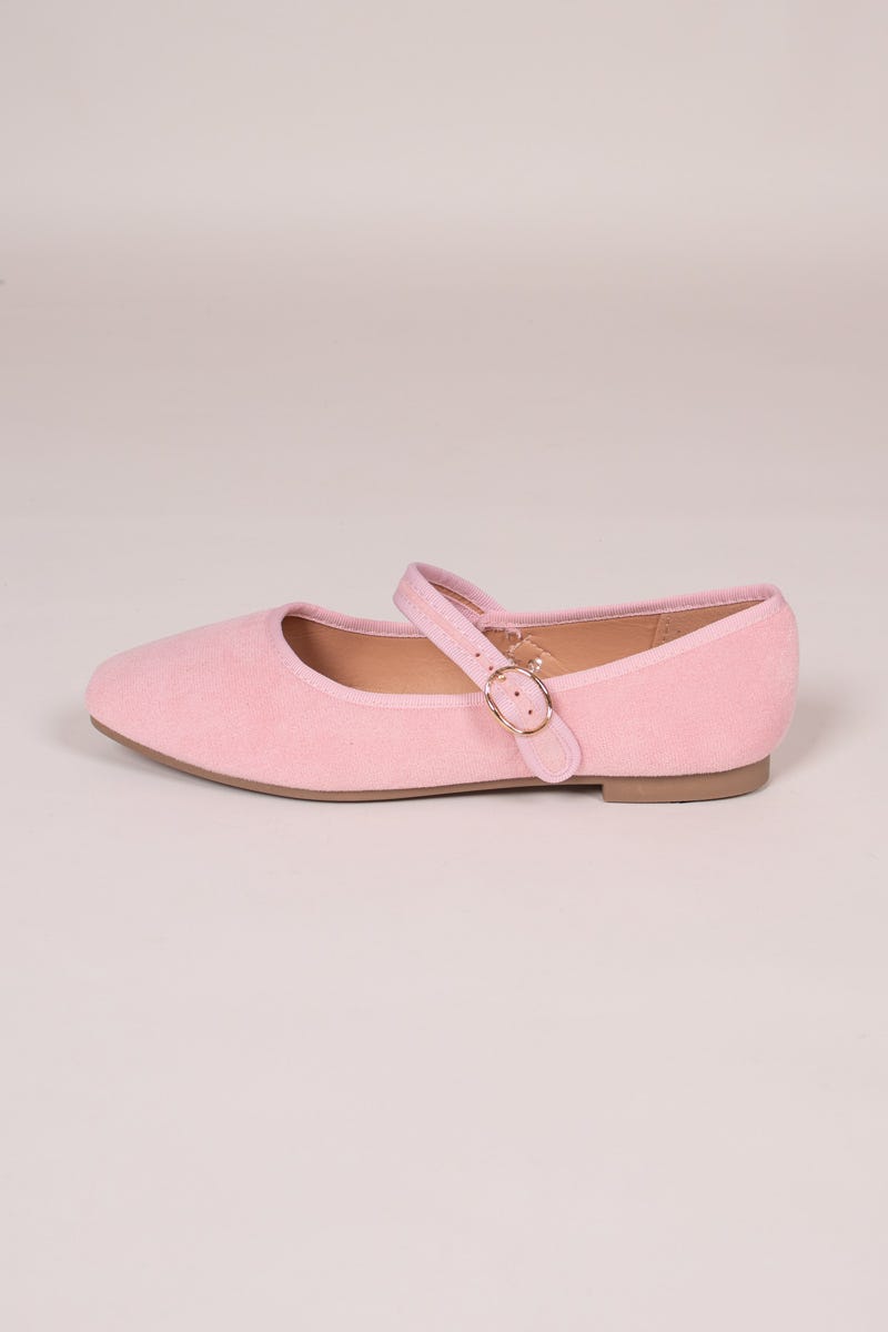 Ballerinas mit Riemchen Rosa