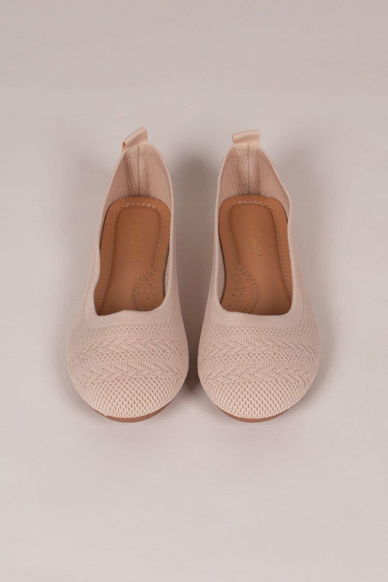 Gemusterte Ballerinas Beige