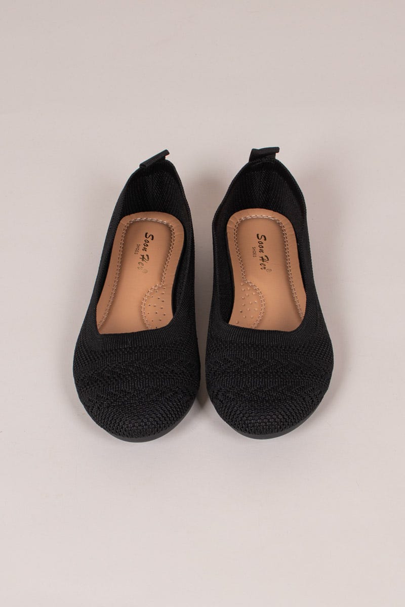 Gemusterte Ballerinas Schwarz