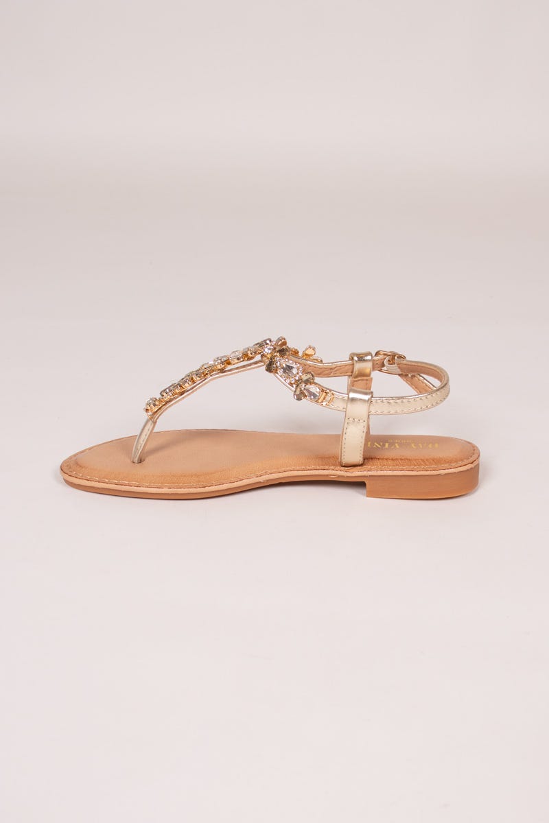 Sandalen mit Steinen Golden