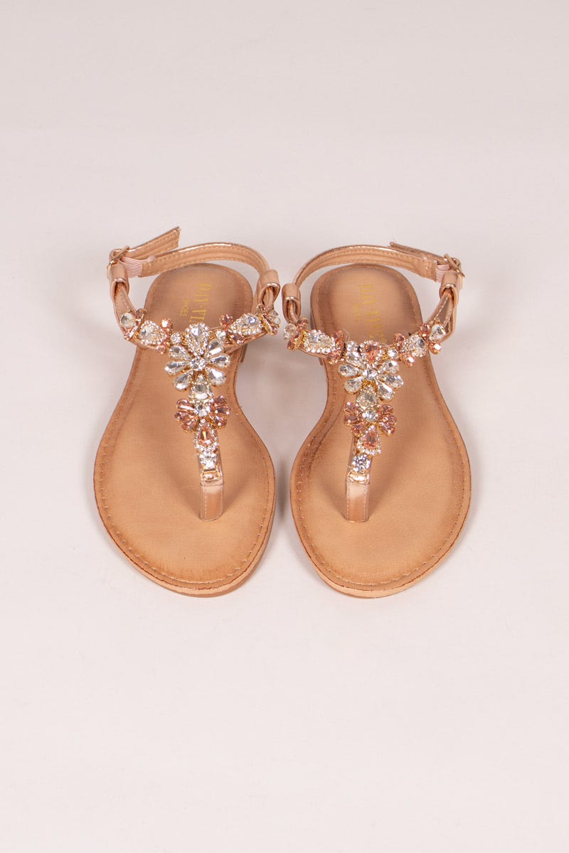 Sandalen mit Steinen Rosa