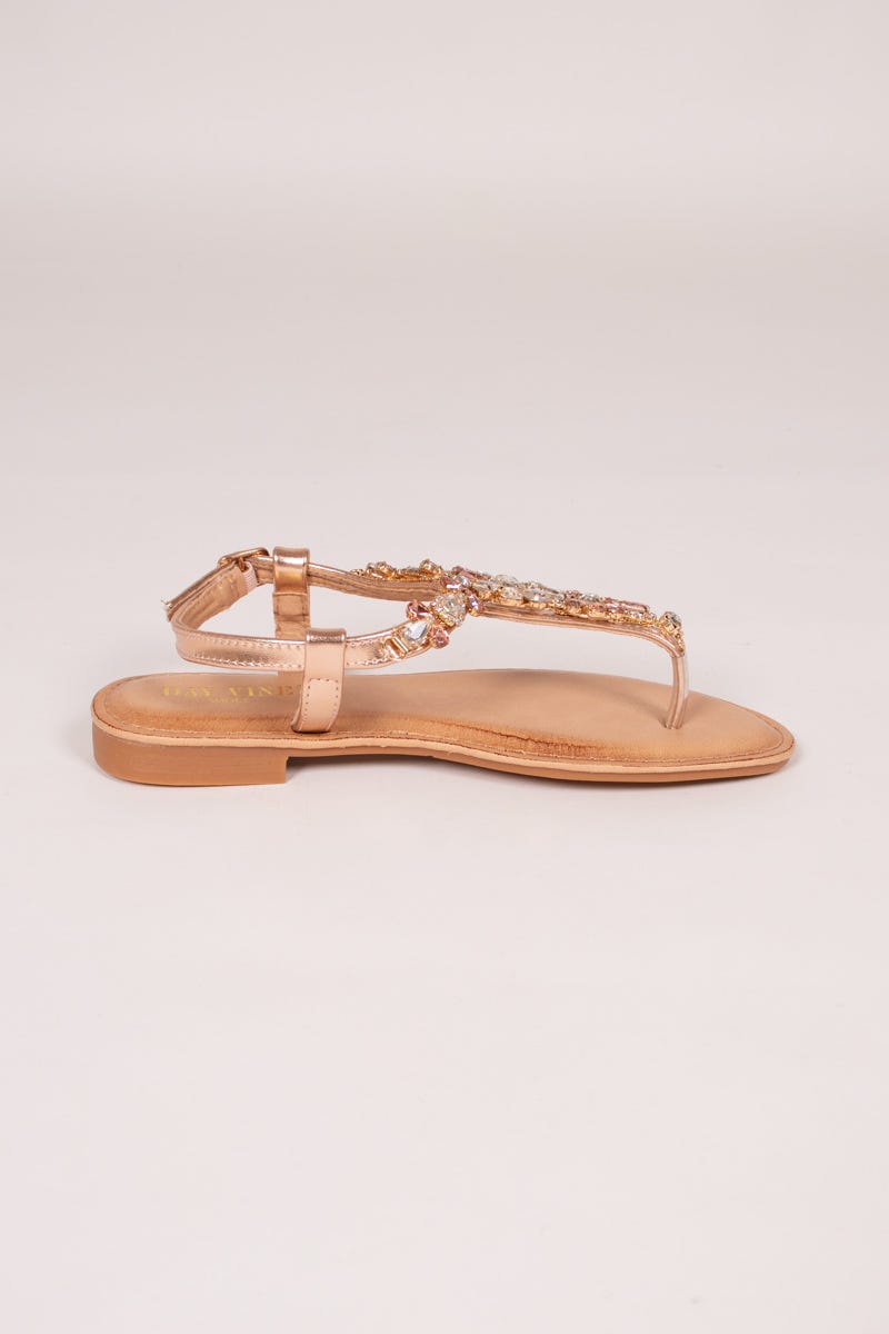 Sandalen mit Steinen Rosa