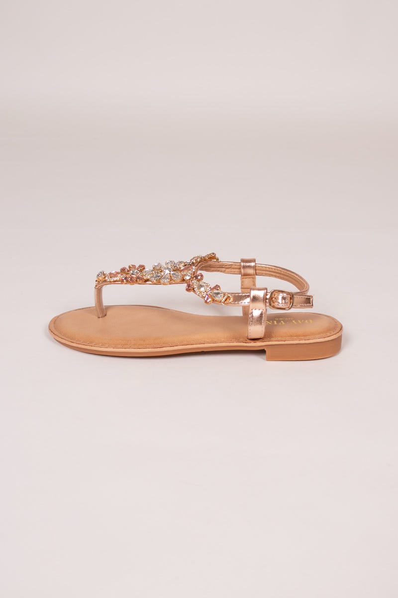 Sandalen mit Steinen Rosa