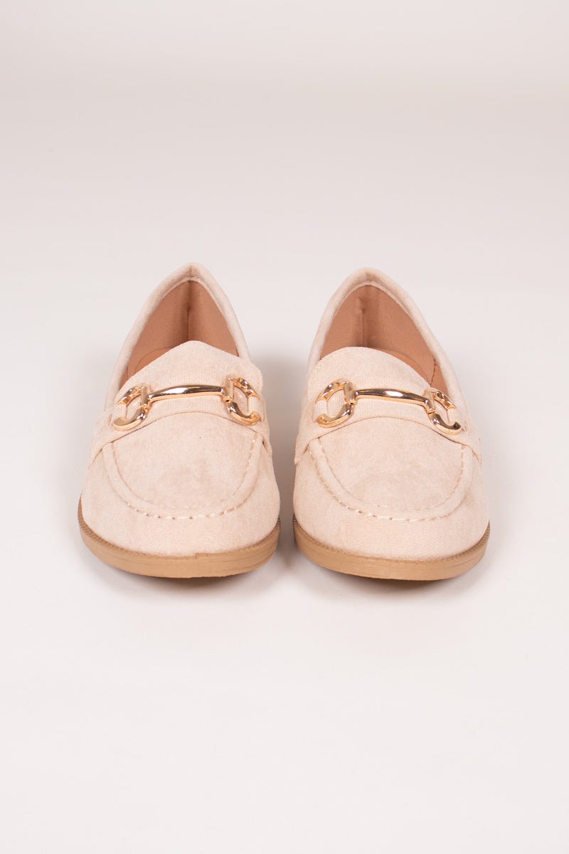 Loafers mit Schnalle Beige