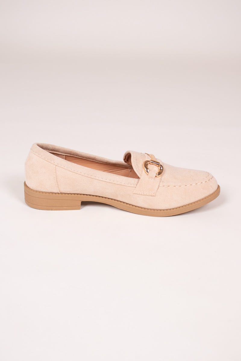 Loafers mit Schnalle Beige