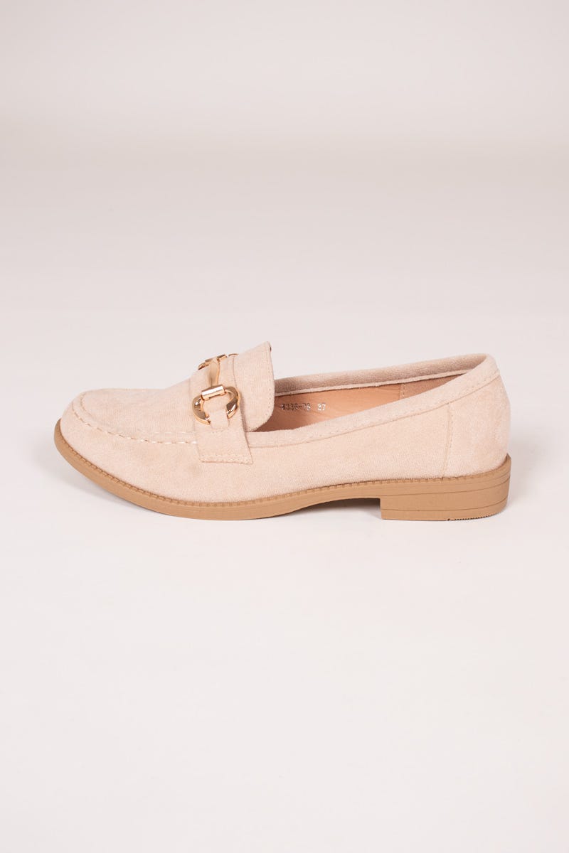 Loafers mit Schnalle Beige