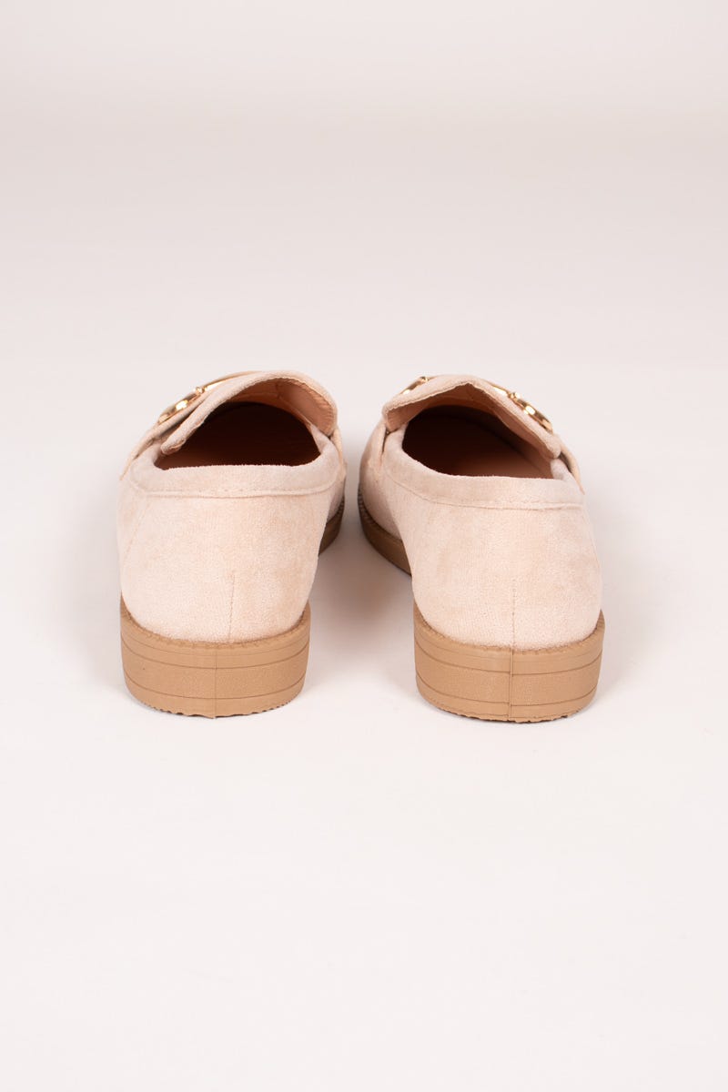 Loafers mit Schnalle Beige