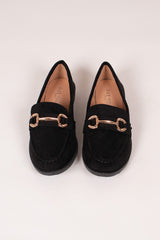 Loafers mit Schnalle Schwarz