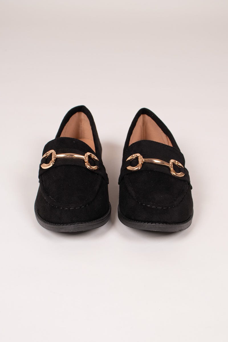 Loafers mit Schnalle Schwarz