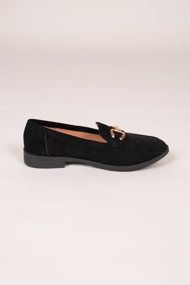 Loafers mit Schnalle Schwarz