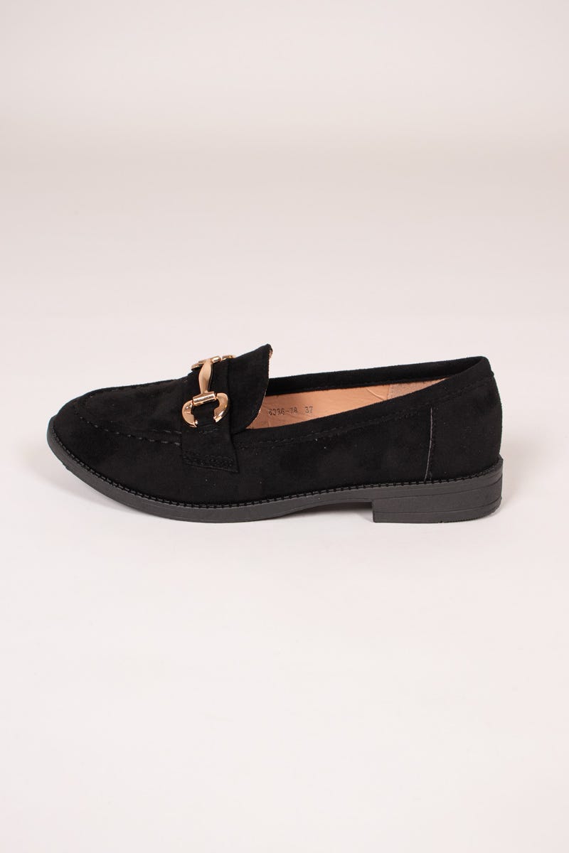 Loafers mit Schnalle Schwarz