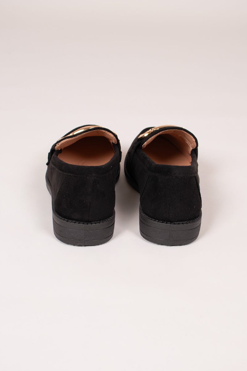 Loafers mit Schnalle Schwarz