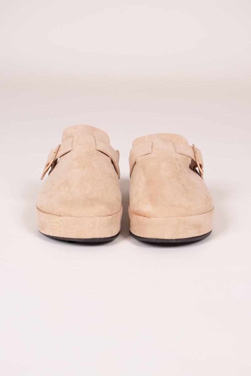 Slippers m. tyk sål Beige