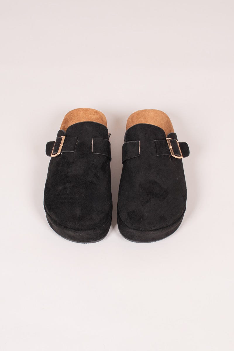 Slippers m. tyk sål Sort