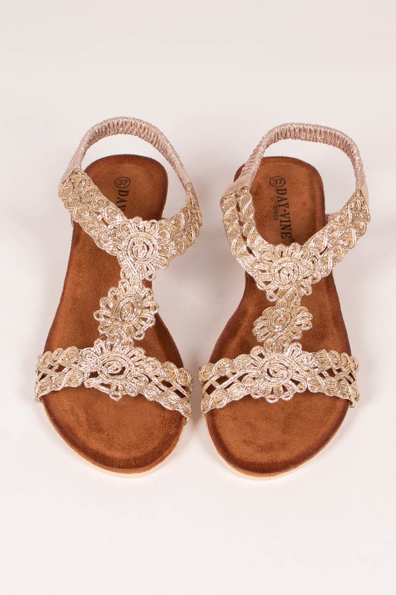 Sandalen mit Absatz Gold