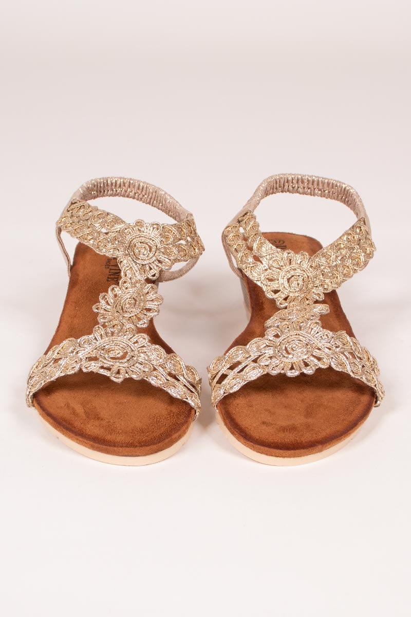 Sandalen mit Absatz Gold