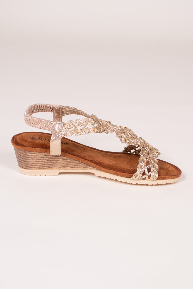 Sandalen mit Absatz Gold