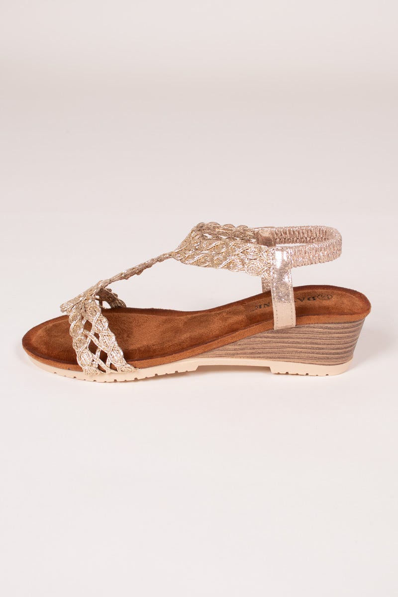 Sandalen mit Absatz Gold