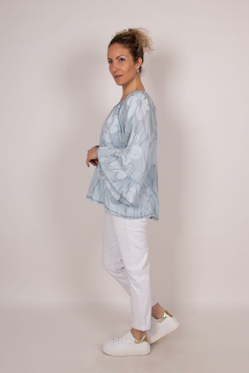 Bluse mit weiten Ärmeln Blau