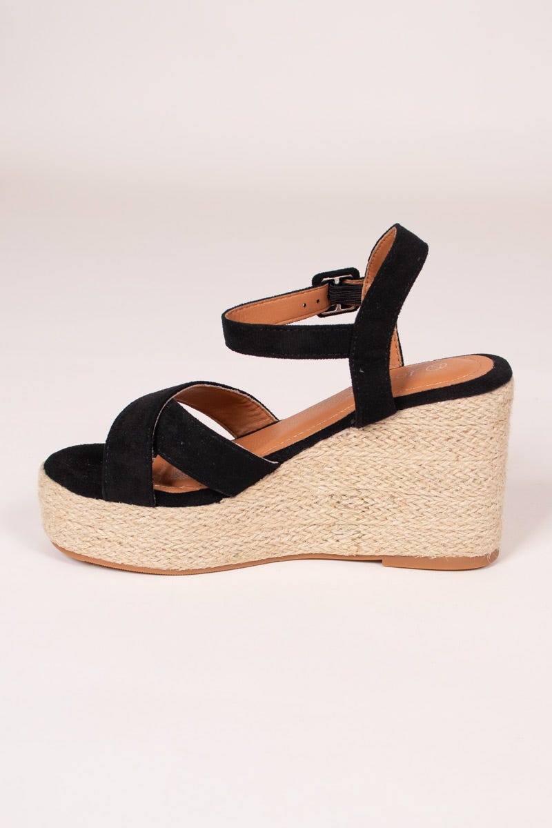 Espadrilles mit Keilabsatz Schwarz