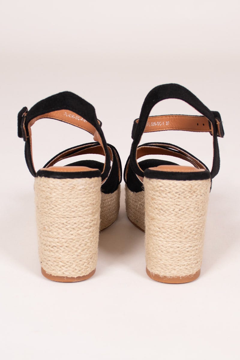 Espadrilles mit Keilabsatz Schwarz