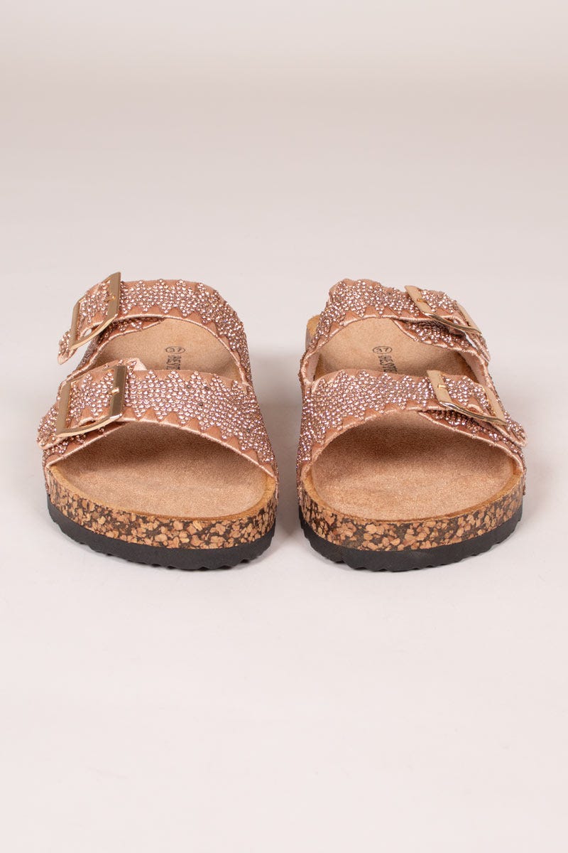 Sandalen mit Steinen Rosa