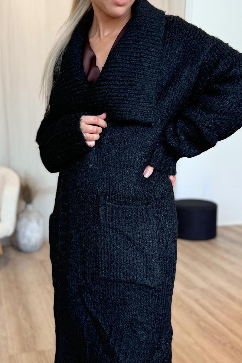 Strickjacke mit Glitzer Schwarz