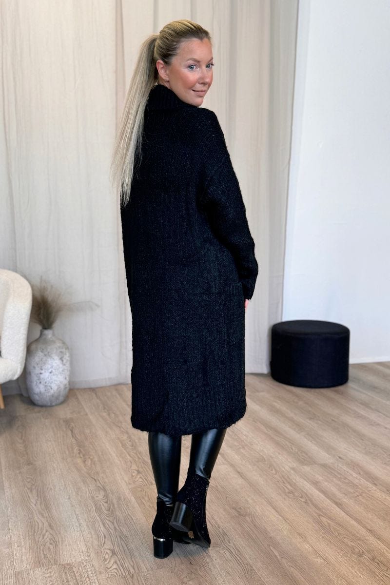 Strickjacke mit Glitzer Schwarz