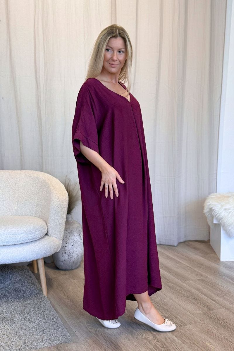 Lässiges Kleid mit Rückendetail Rot