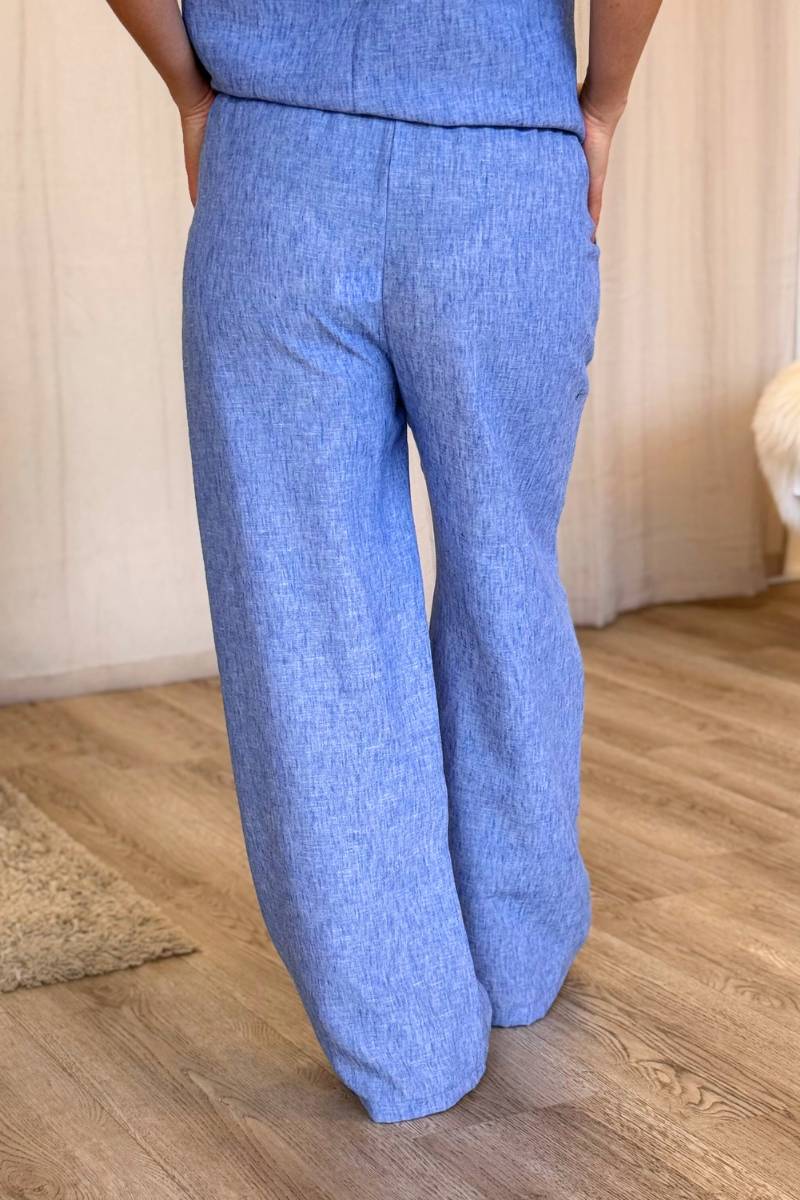 Geschmolzene Hosen m. weitem Bein Blau