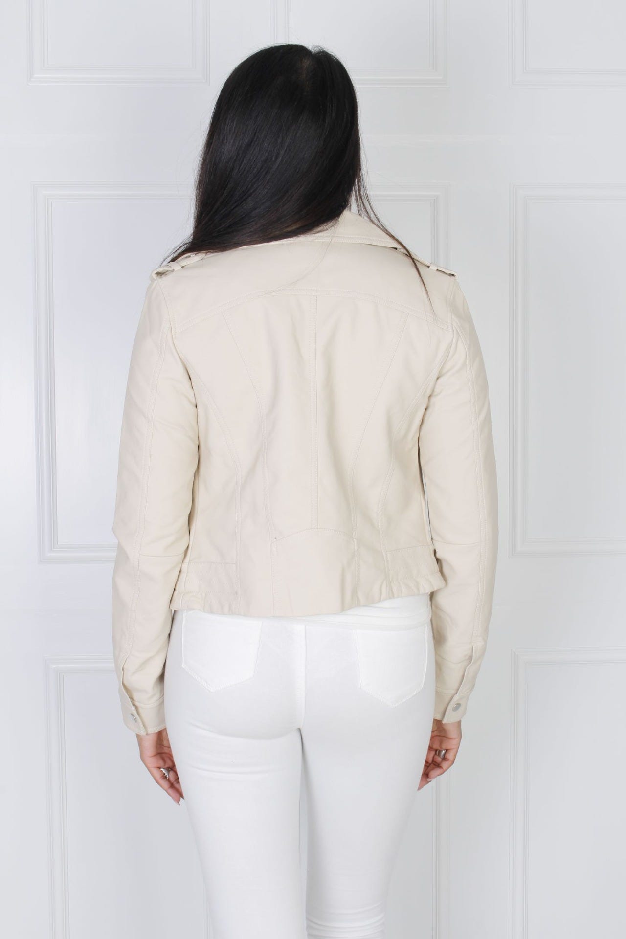 Bikerjacke, beige