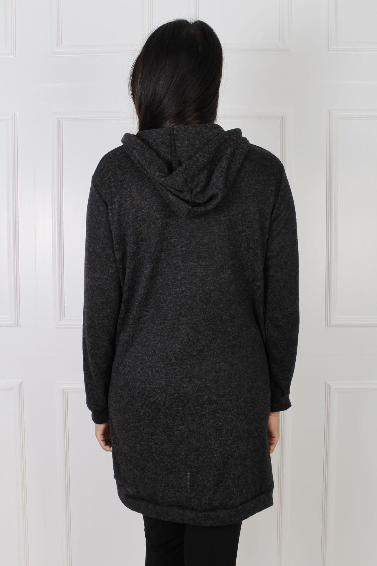 Hoodiekleid, schwarz