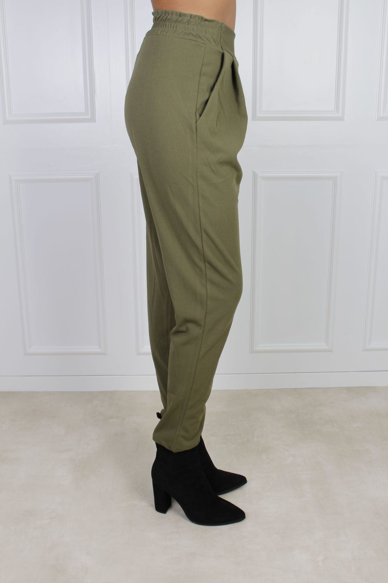 Hose mit elastischem Bund, khaki