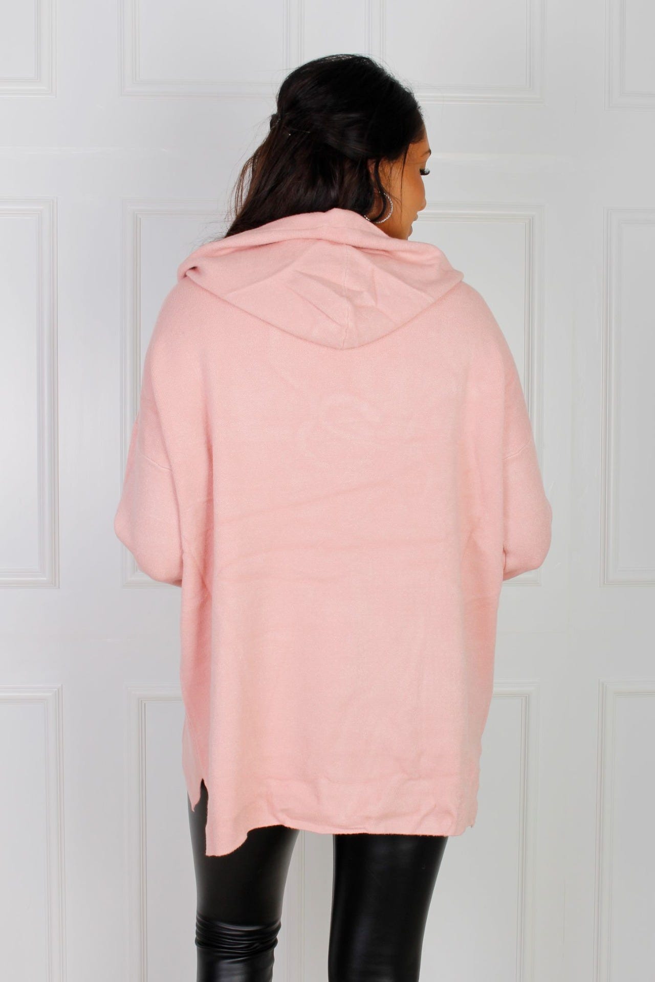 Hoodie mit Nieten, rosa